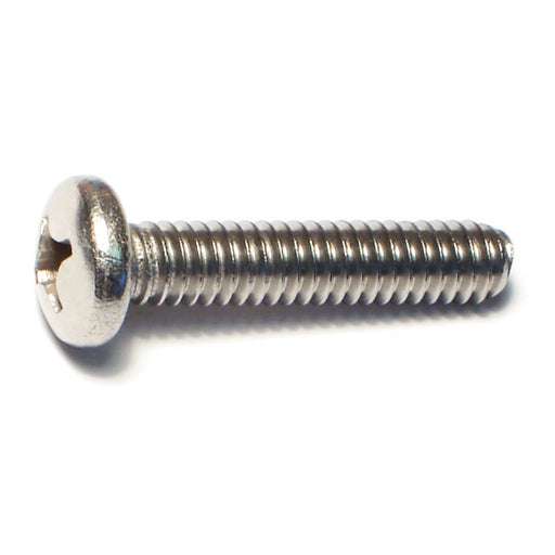 1/4"-20 x 1-1/4" 18-8 Stainless Steel Coarse Thread Phillips Pan Head Machine Screws