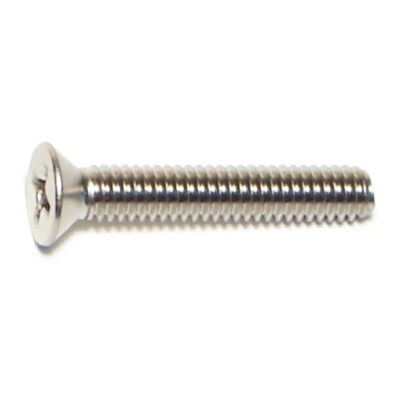 #8-32 x 1" 18-8 Stainless Steel Coarse Thread Phillips Flat Head Machine Screws