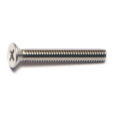 #8-32 x 1-1/4" 18-8 Stainless Steel Coarse Thread Phillips Flat Head Machine Screws