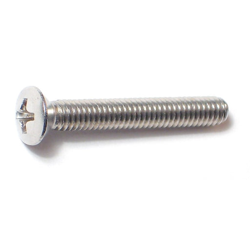 #8-32 x 1-1/4" 18-8 Stainless Steel Coarse Thread Phillips Oval Head Machine Screws
