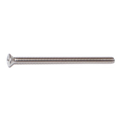 #10-24 x 3" 18-8 Stainless Steel Coarse Thread Phillips Oval Head Machine Screws