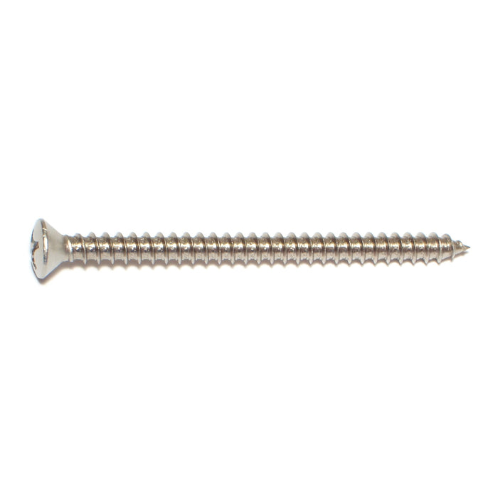 #12 x 3" 18-8 Stainless Steel Phillips Oval Head Sheet Metal Screws