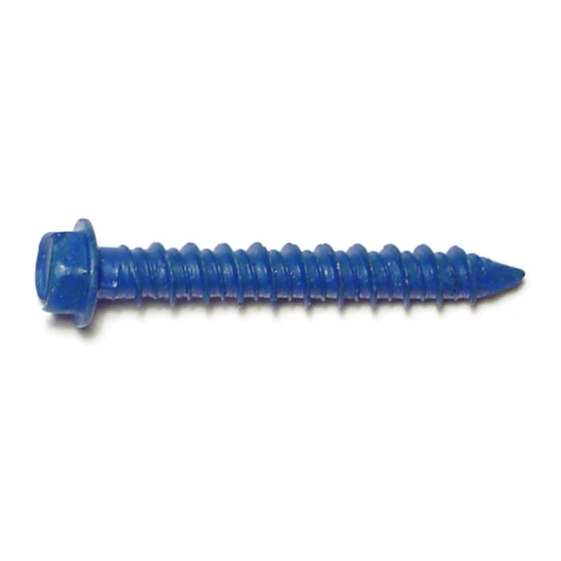1/4" x 1-3/4" Blue Ruspert Coated Steel Hex Washer Head Tapcon Masonry Screws