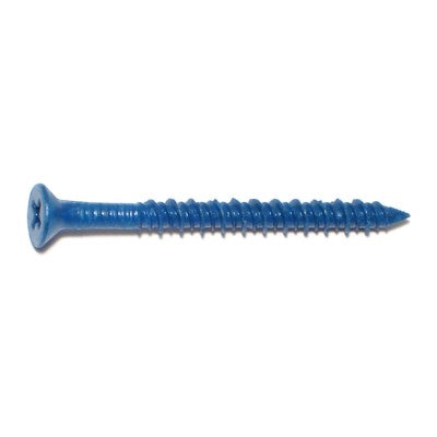 3/16" x 2-1/4" Blue Ruspert Coated Steel Phillips Flat Head Tapcon Masonry Screws