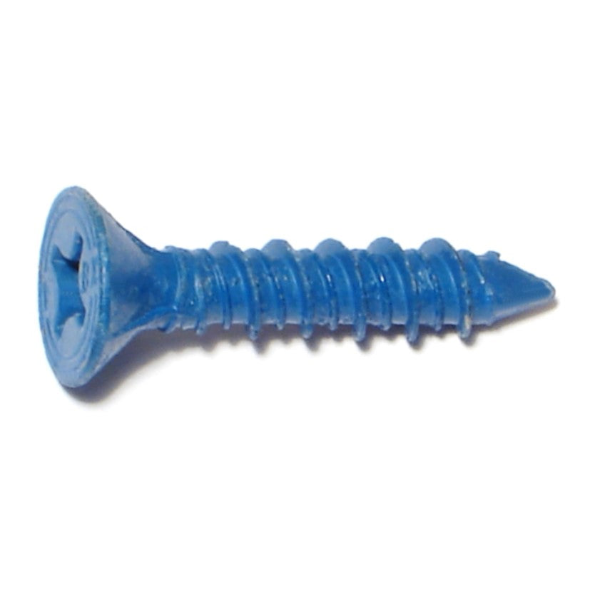1/4" x 1-1/4" Blue Ruspert Coated Steel Phillips Flat Head Tapcon Masonry Screws