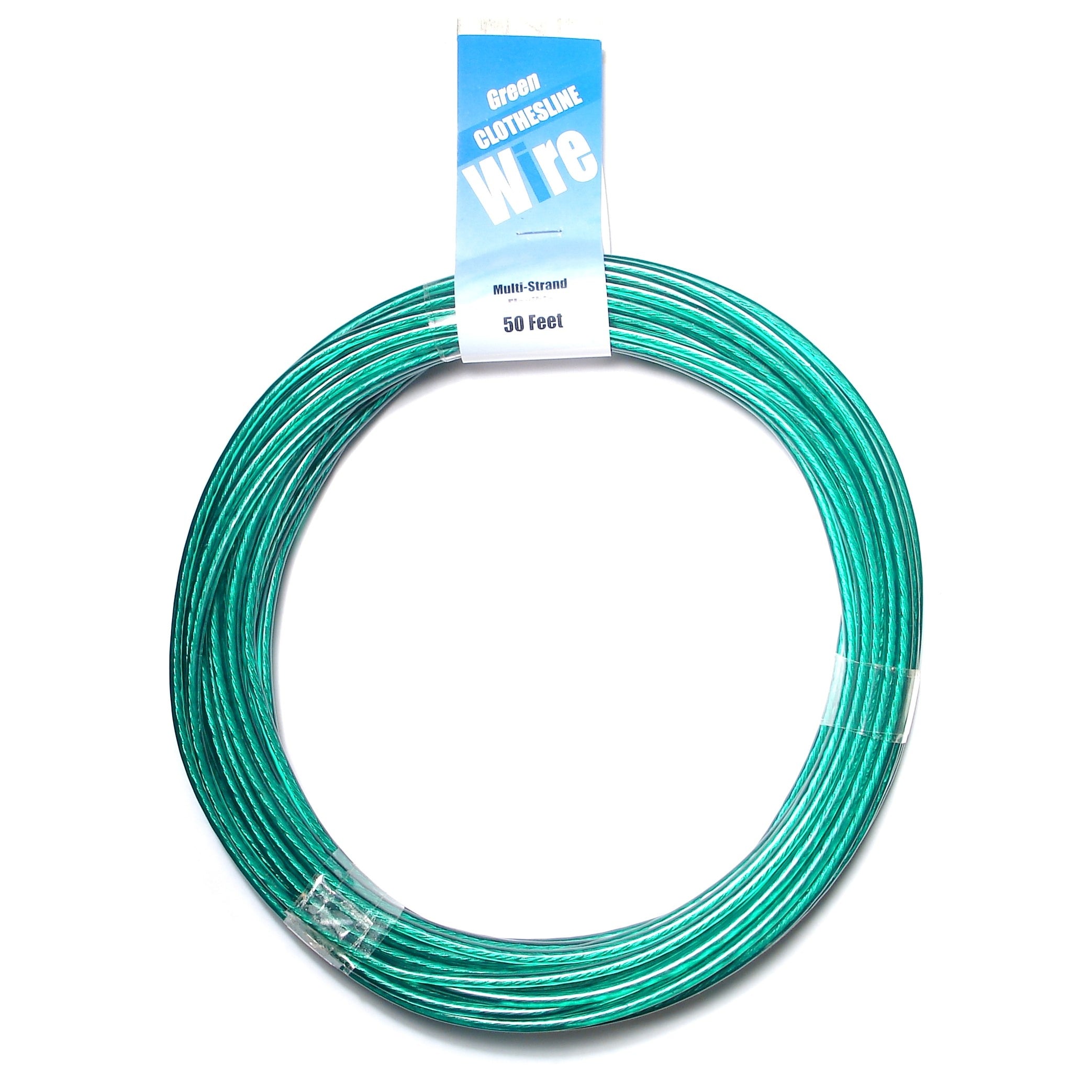 32 WG x 50' Green Vinyl Coated Stranded Clothesline Wire — Fastener Line