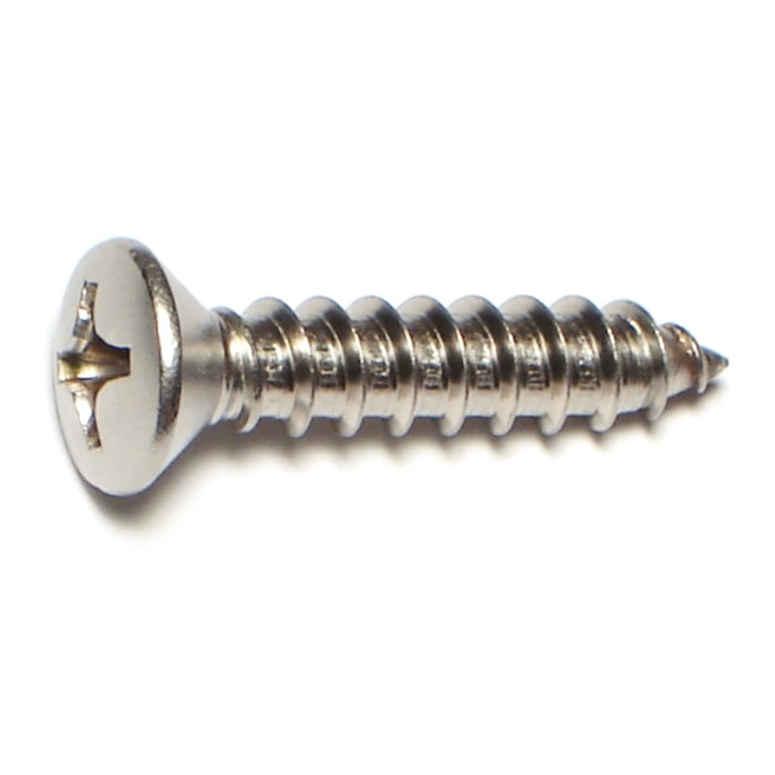 #14 x 1-1/4" 18-8 Stainless Steel Phillips Oval Head Sheet Metal Screws