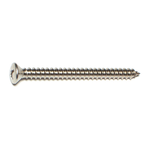 #14 x 3" 18-8 Stainless Steel Phillips Oval Head Sheet Metal Screws