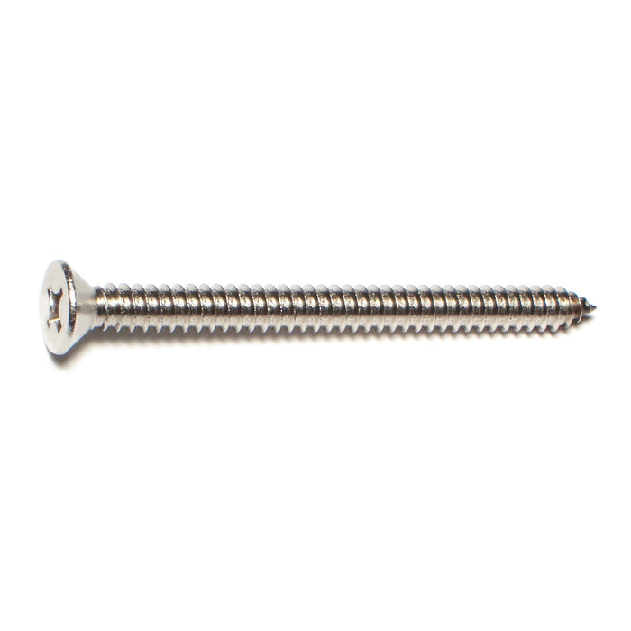 #14 x 3" 18-8 Stainless Steel Phillips Flat Head Sheet Metal Screws