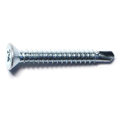 #8-18 x 1-1/4" Zinc Plated Steel Phillips Flat Head Self-Drilling Screws