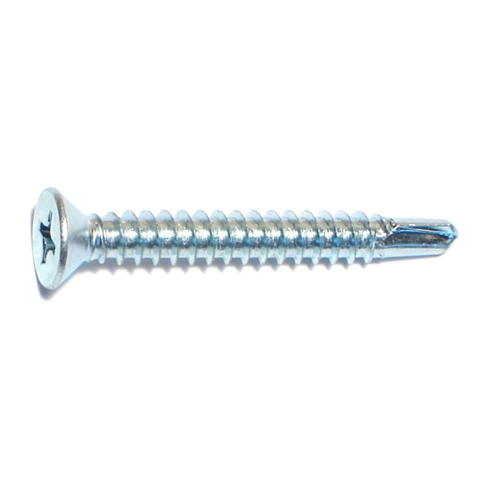 #10-16 x 1-1/2" Zinc Plated Steel Phillips Flat Head Self-Drilling Screws