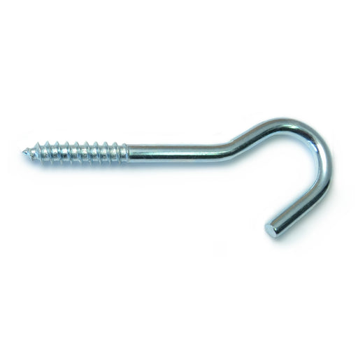 3/16" x 11/16" x 3-3/8" Zinc Plated Steel Screw Hooks