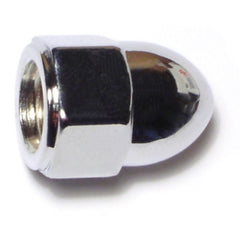 1/2"-20 Chrome Plated Grade 2 / A307 Steel Fine Thread Acorn Cap Nuts