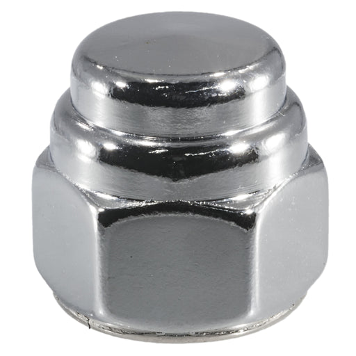 5/8"-11 Chrome Plated Steel Coarse Thread Flat Head Acorn Cap Nuts