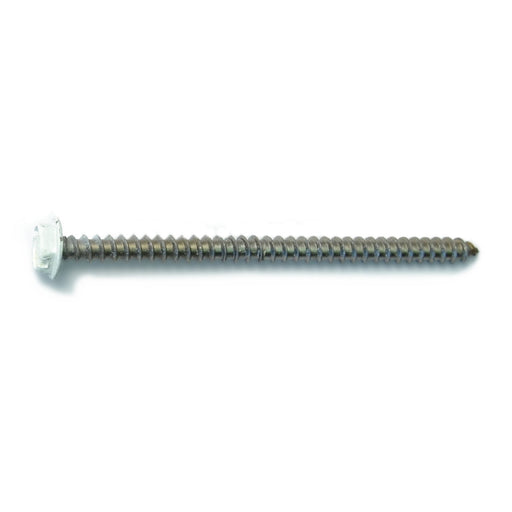 #10-11 x 3" White Painted 18-8 Stainless Steel Hex Washer Head Sheet Metal Screws