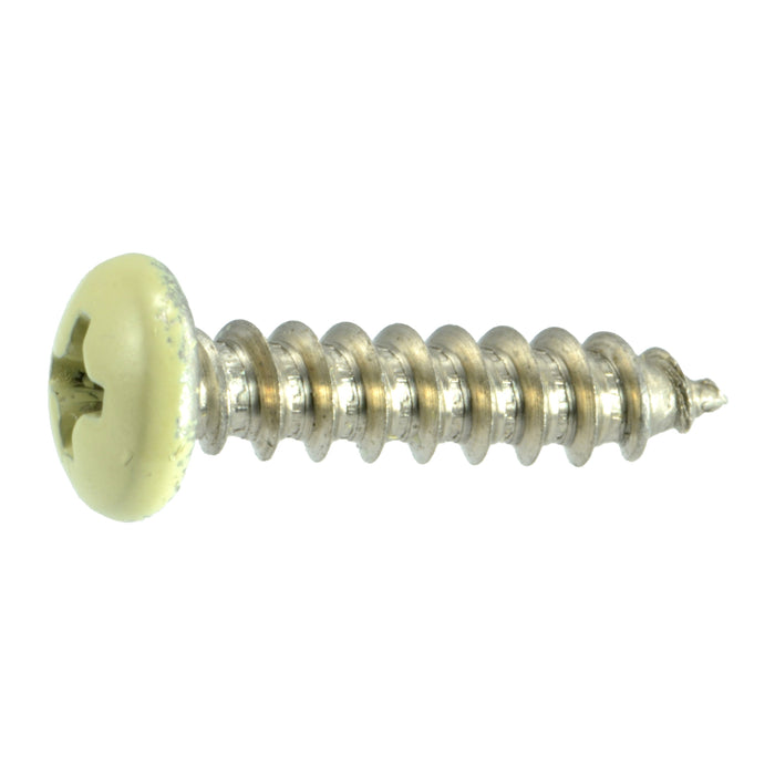 #8 x 3/4" Beige Painted 18-8 Stainless Steel Phillips Pan Head Sheet Metal Screws