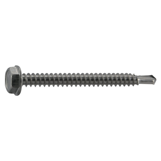 #10-14 x 2" 410 Stainless Steel Hex Washer Head Self-Drilling Screws