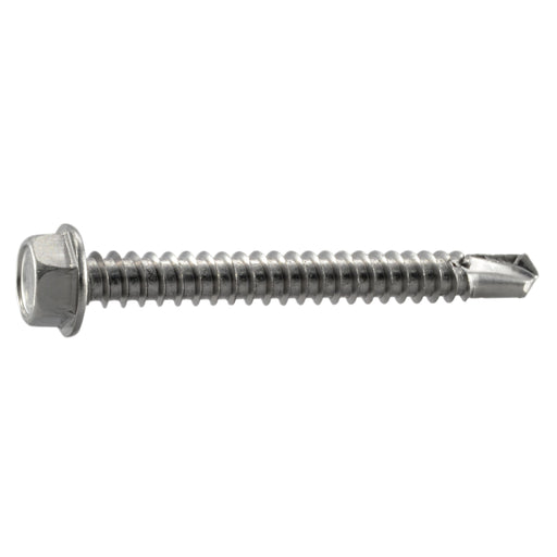 #12-14 x 2" 410 Stainless Steel Hex Washer Head Self-Drilling Screws