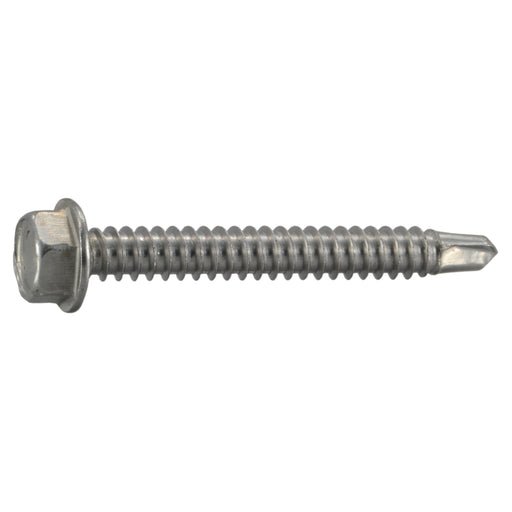 #14-13 x 2" 410 Stainless Steel Hex Washer Head Self-Drilling Screws