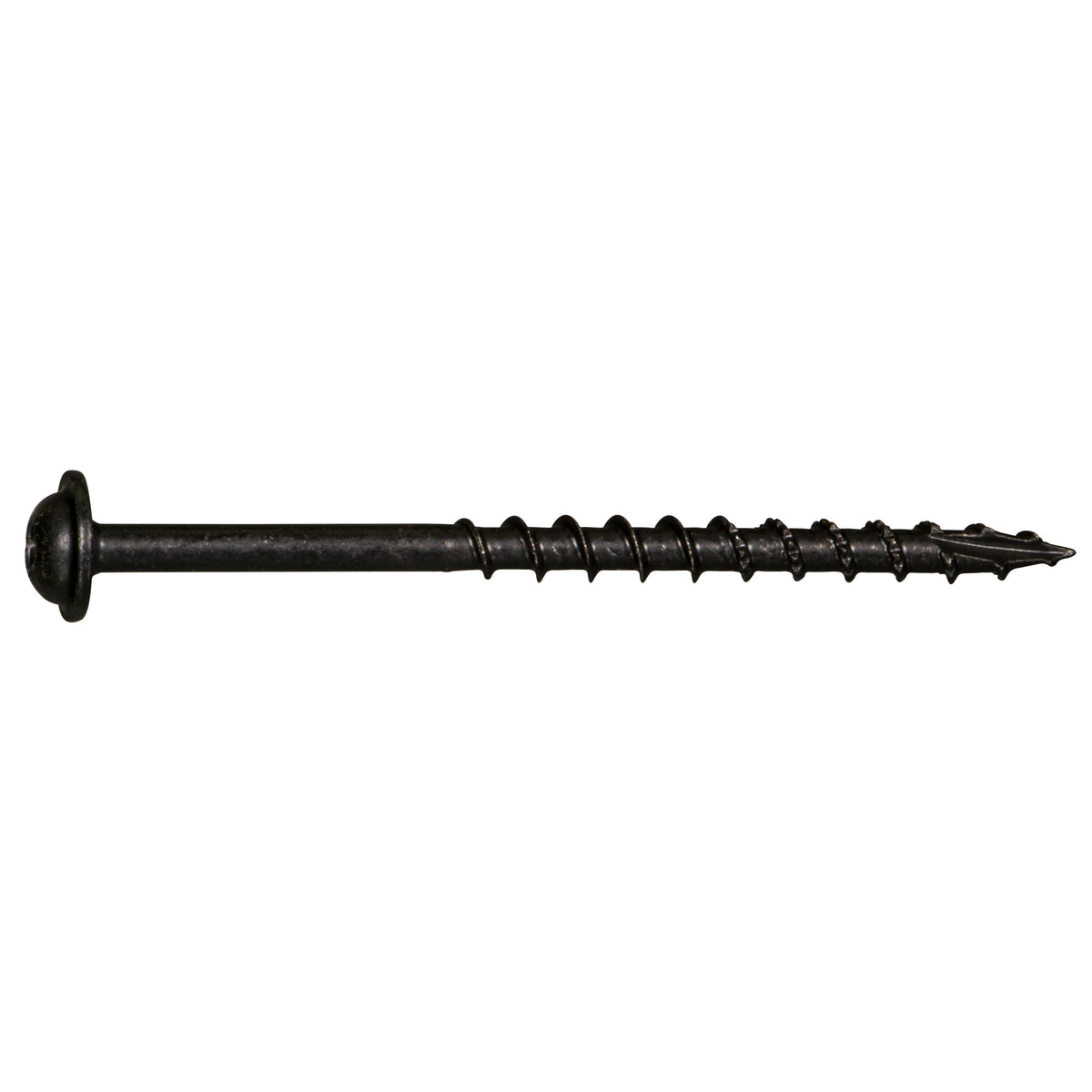 #7 x 2-1/2" Black Phosphate Steel Coarse Thread Star Drive Round Washer Head Pocket Screws