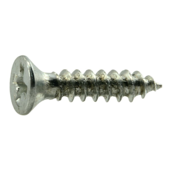 #4 x 1/2" Zinc Plated Steel Phillips Flat Head Wood Screws