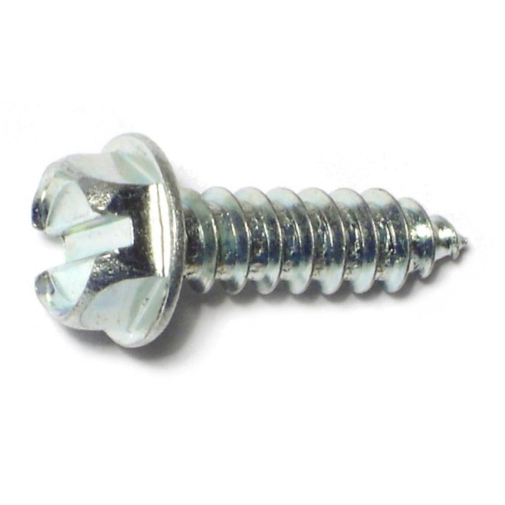 #12 x 3/4" Zinc Plated Steel Slotted Hex Washer Head Sheet Metal Screws