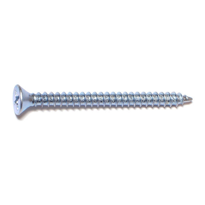 #8 x 2" Zinc Plated Steel Phillips Flat Head Sheet Metal Screws