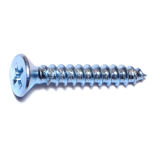 #10 x 1-1/4" Zinc Plated Steel Phillips Flat Head Sheet Metal Screws