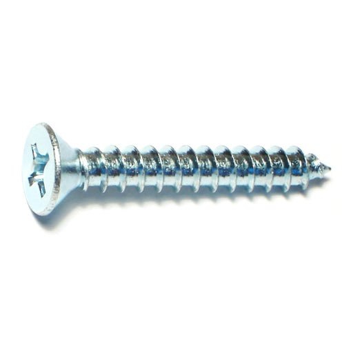 #12 x 1-1/2" Zinc Plated Steel Phillips Flat Head Sheet Metal Screws