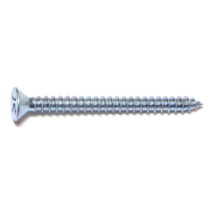 #12 x 2-1/2" Zinc Plated Steel Phillips Flat Head Sheet Metal Screws