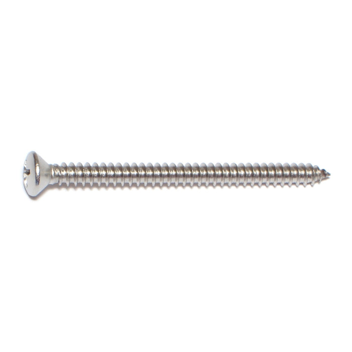 #10 x 2-1/2" 18-8 Stainless Steel Phillips Oval Head Sheet Metal Screws