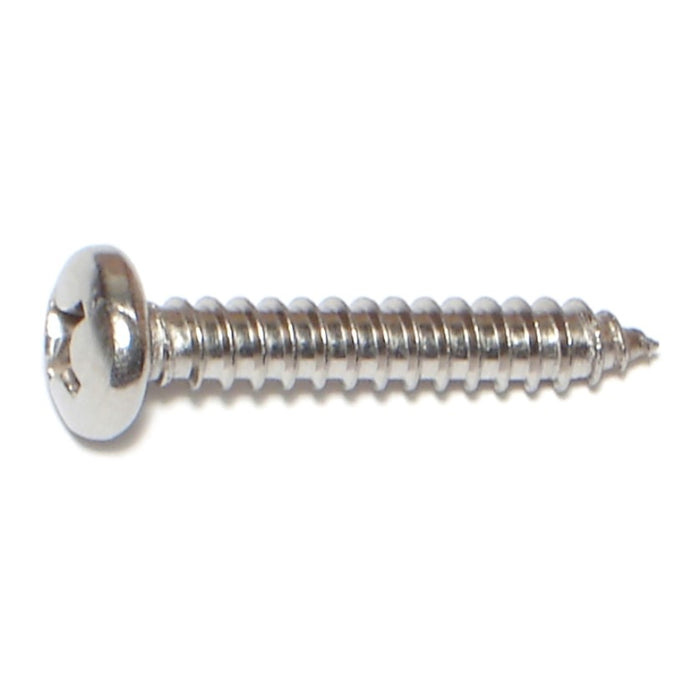 #12 x 1-1/4" 18-8 Stainless Steel Phillips Pan Head Sheet Metal Screws