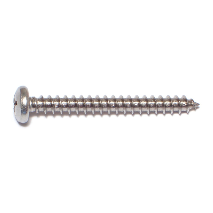 #12 x 2" 18-8 Stainless Steel Phillips Pan Head Sheet Metal Screws