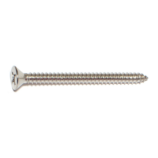 #12 x 2-1/2" 18-8 Stainless Steel Phillips Flat Head Sheet Metal Screws