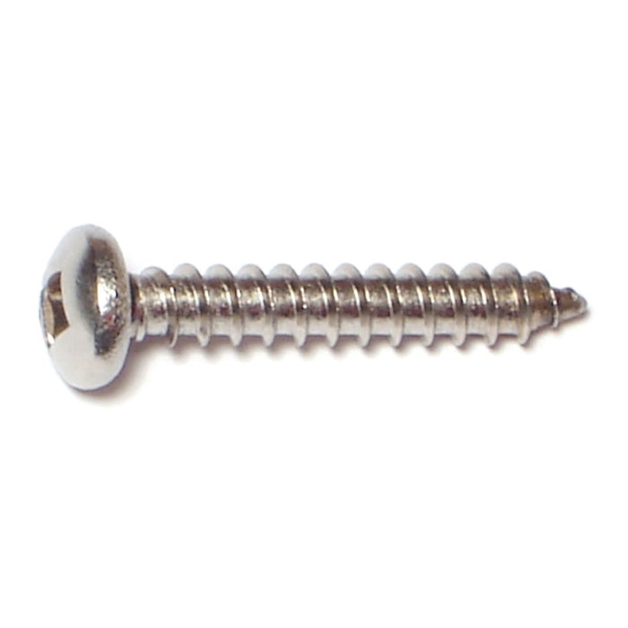 #8 x 1" 18-8 Stainless Steel Square Drive Pan Head Sheet Metal Screws