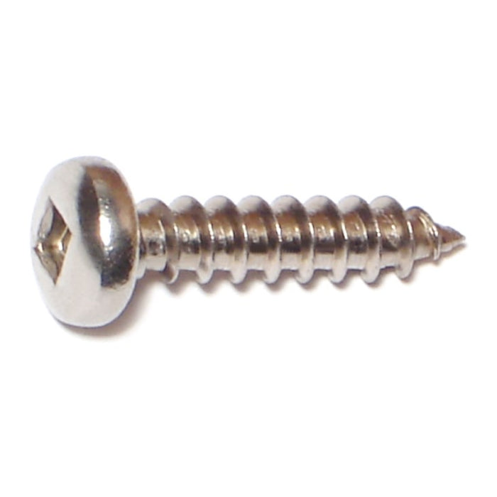 #12 x 1" 18-8 Stainless Steel Square Drive Pan Head Sheet Metal Screws