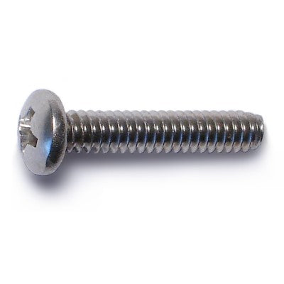 #6-32 x 3/4" 18-8 Stainless Steel Coarse Thread Phillips Pan Head Machine Screws
