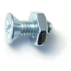 #10-32 x 1/2" Zinc Plated Steel Fine Thread Phillips Flat Head Machine Screws