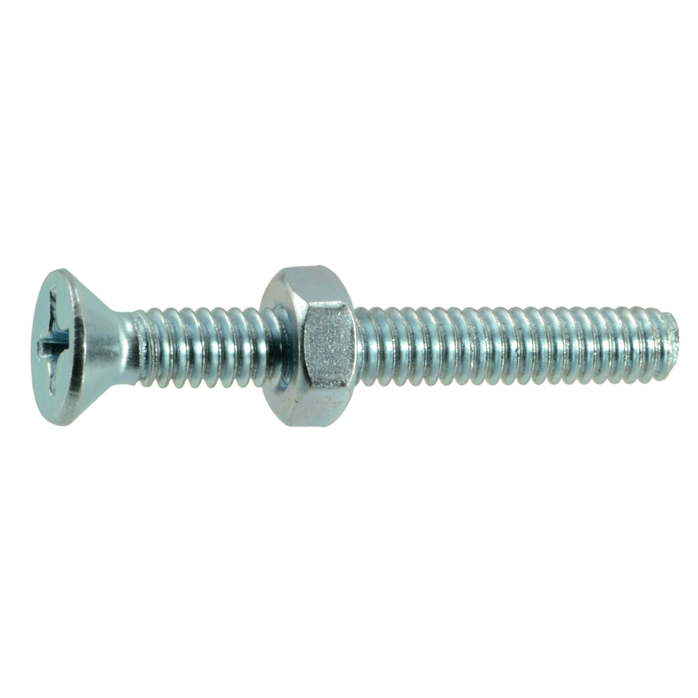 1/4"-20 x 2" Zinc Plated Steel Coarse Thread Phillips Flat Head Machine Screws