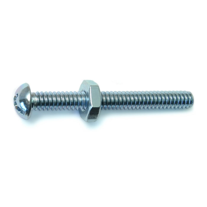 #10-24 x 1-3/4" Zinc Plated Steel Coarse Thread Combo Round Head Machine Screws