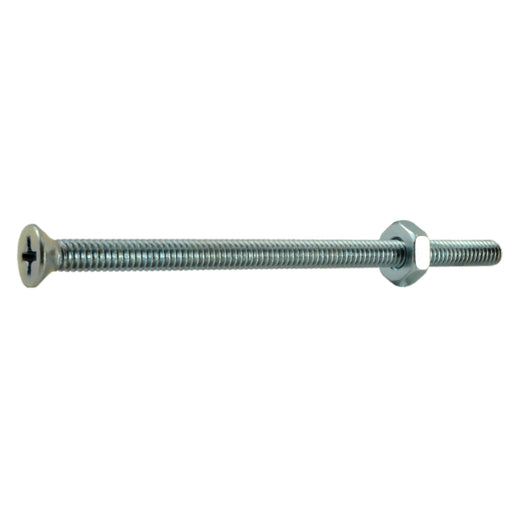 #8-32 x 3" Zinc Plated Steel Coarse Thread Phillips Flat Head Machine Screws