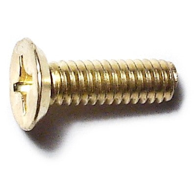 #12-24 x 3/4" Brass Plated Steel Coarse Thread Phillips Flat Undercut Head Machine Screws