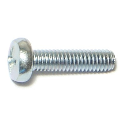 4mm-0.7 x 16mm Zinc Plated Class 4.8 Steel Coarse Thread Phillips Pan Head Machine Screws