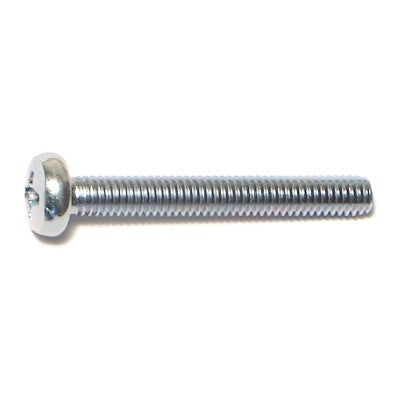 4mm-0.7 x 30mm Zinc Plated Class 4.8 Steel Coarse Thread Phillips Pan Head Machine Screws