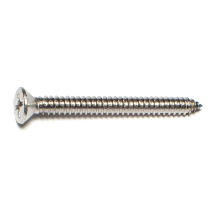 #14 x 2-1/2" 18-8 Stainless Steel Phillips Flat Head Sheet Metal Screws