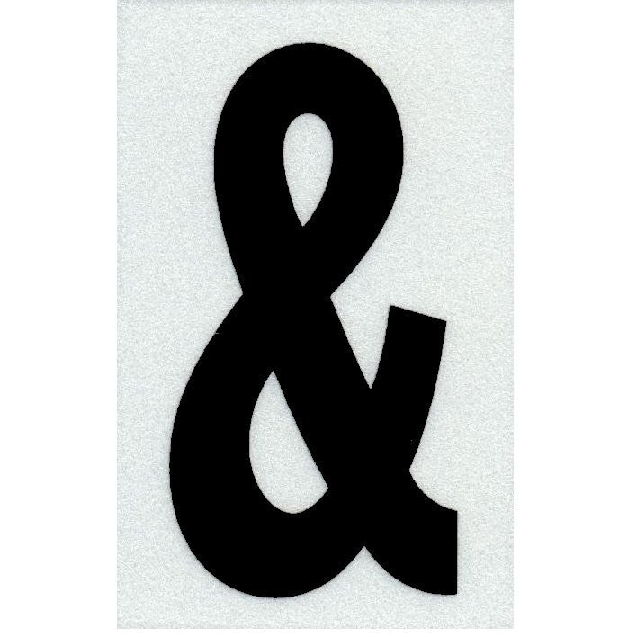 2" - "&" Straight Black Reflective
