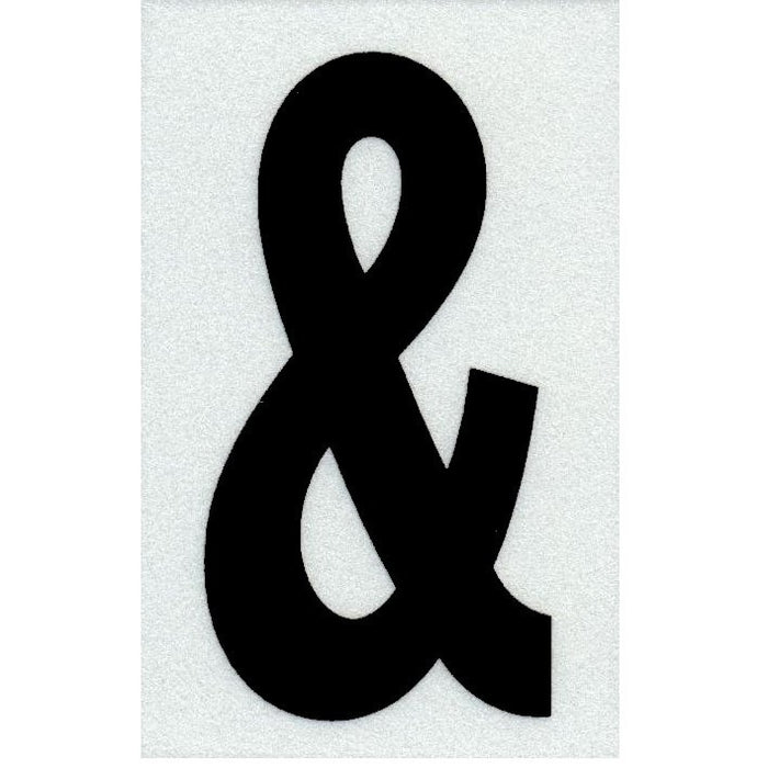 2" - "&" Straight Black Reflective