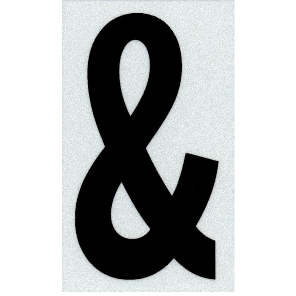3" - "&" Straight Narrow Black Reflective