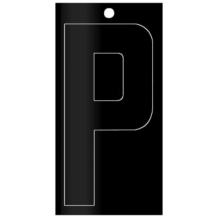 3" - "P" Black Self Aligning Reflective Numbers