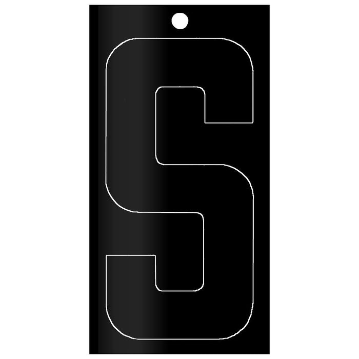 3" - "S" Black Self Aligning Reflective Numbers